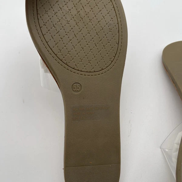 Fashion Nova Are We Clear Thick Strap Slip On Sandals Women's Size 5.5