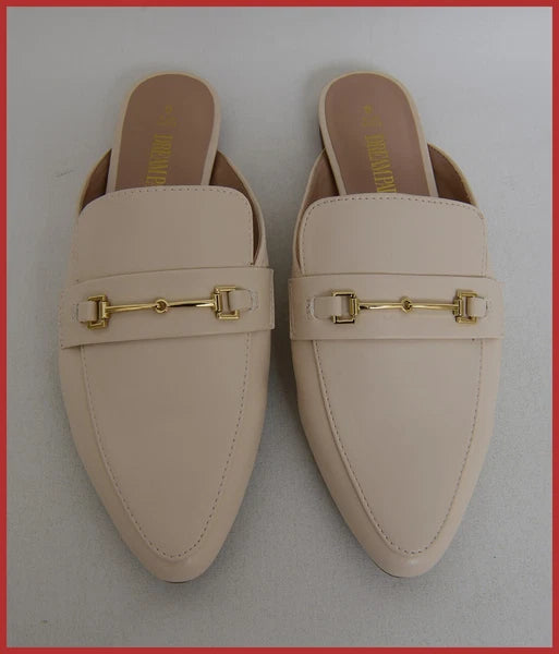 DREAM PAIRS Women's Fashion CLASSY CREAM COLORED BUCKLE Design Slides Sandals S8