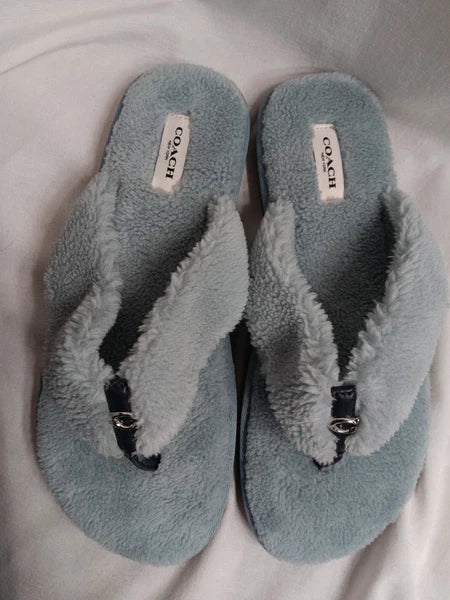 Coach Hampton Flip Flops Sandals 10 B Lt. Blue