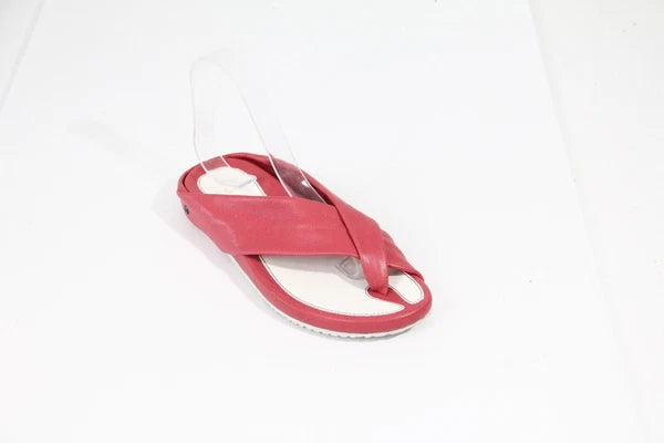 Women Flat Leather Sandals Flip Flop sz 8 Slide unique modern style J Shoes