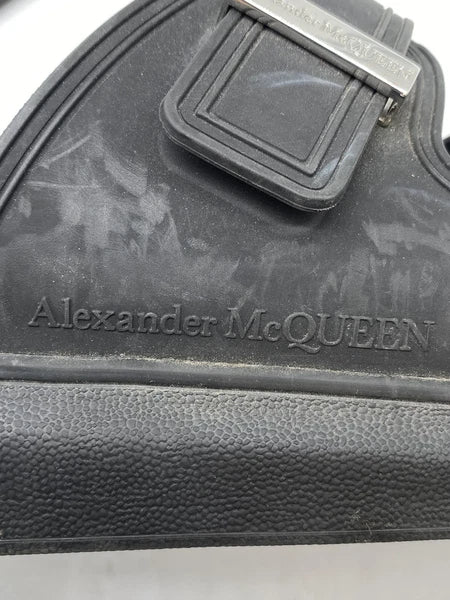 Alexander McQueen Men Black Rubber Slide Sandals Size 9.5
