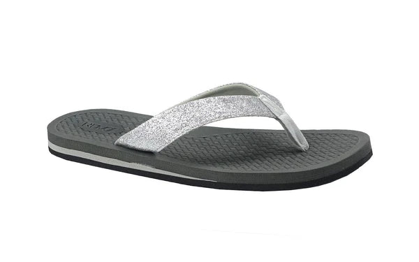 New Womens Double-Strap Braided Beach Sandal UltraSoft Glitter Fashion Flip Flop