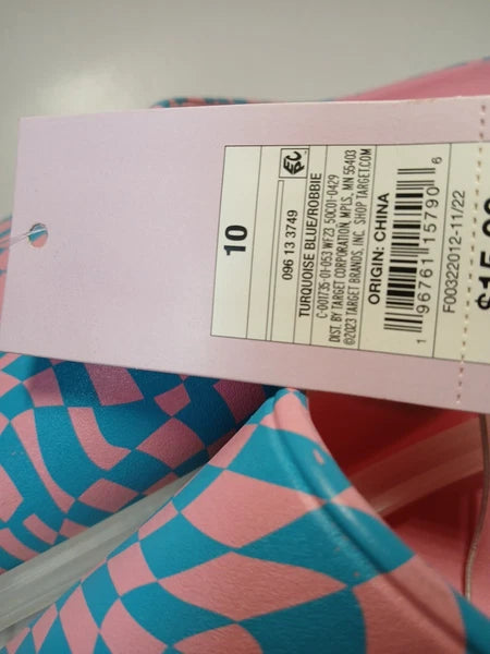 EVA Style Sandals Pink/Blue Size 10 Wild Fable Slip-on Open-toe NWT Confortable