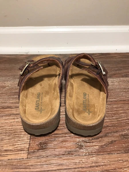 Eastland Tiogo Leather Womens Cushion Footbed Sandals Style 3772-79 Sz 6M Brown
