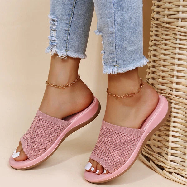 Womens Flats Ladies Slip On Fashion Slides Mules Sliders Summer Beach Sandals Sz