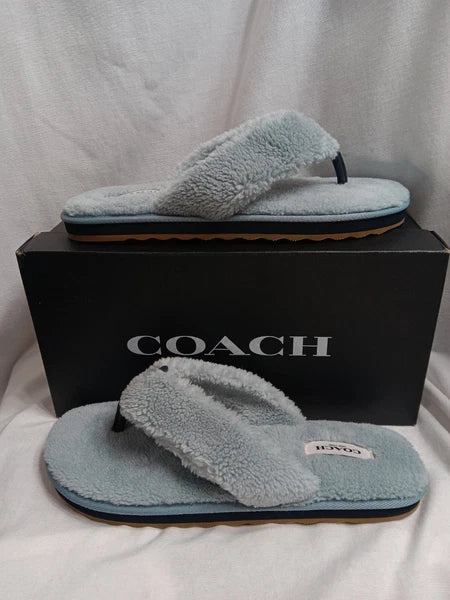 Coach Hampton Flip Flops Sandals 10 B Lt. Blue
