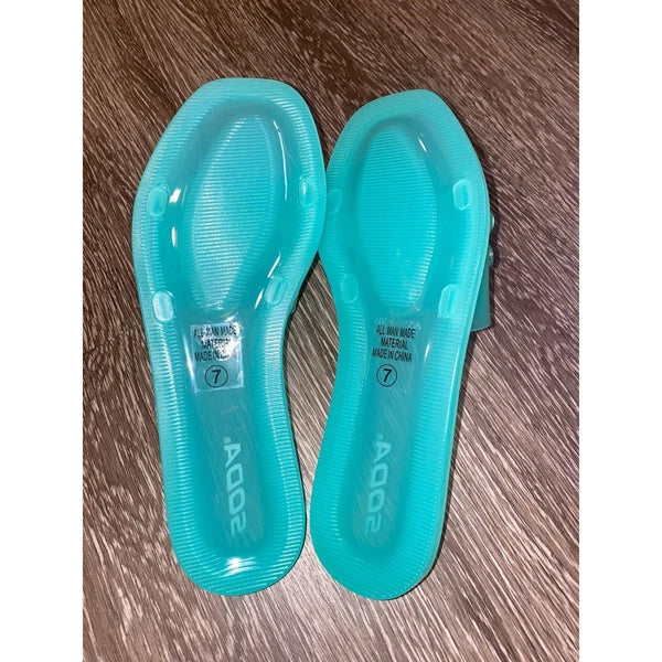 3x Pairs 6 Fashion Nova Blue Mint Green Pink Jelly Cuban Matte Slide Sandals