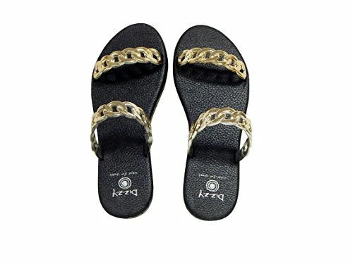 Beaute Fashion Dizzy Chain Women's Comfort Flip Flop Slide Sandals