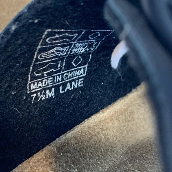 Cushionaire Lane Cork Footbed Slide Sandal Black Buckles Women's Size 7.5