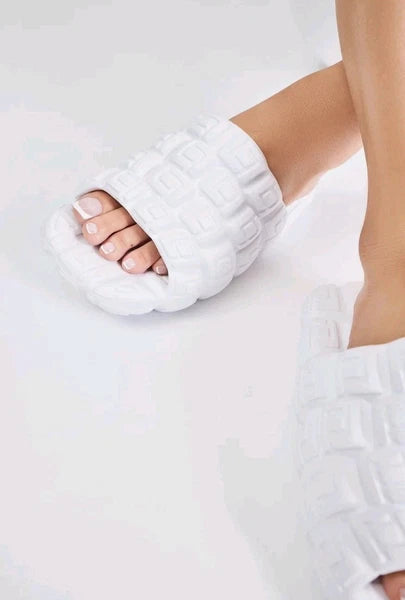 Womens FashionNova Honest Opinion Casual Slides White Sandals New
