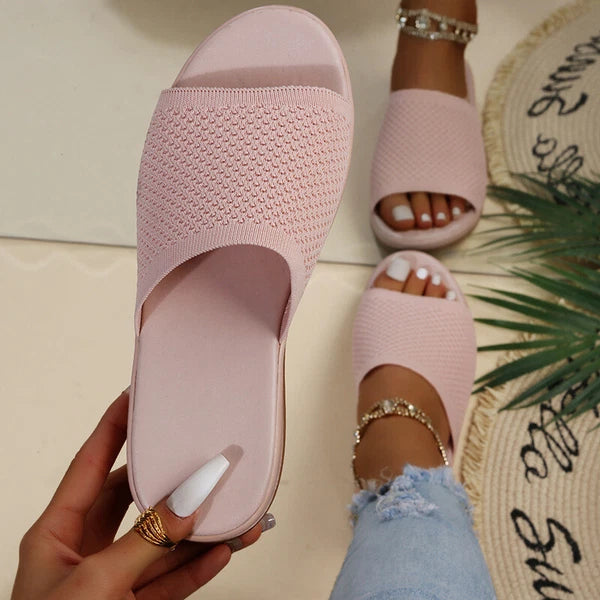 Womens Flats Ladies Slip On Fashion Slides Mules Sliders Summer Beach Sandals Sz