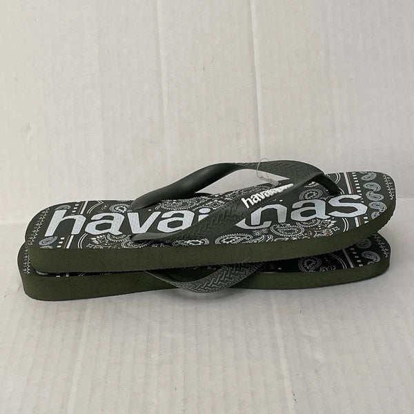 HAVAIANAS TOP LOGOMANIA FASHION FLIP FLOPS RUBBER THONG SANDALS Sz 41-42 US 9-10