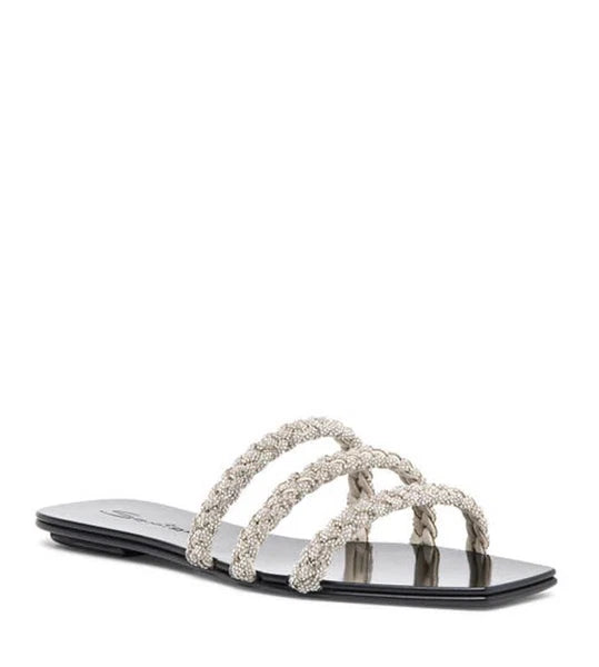 $650 Santoni Foster Slide Crystals Sandals Mules Flats 39.5 US 9.5 NEW