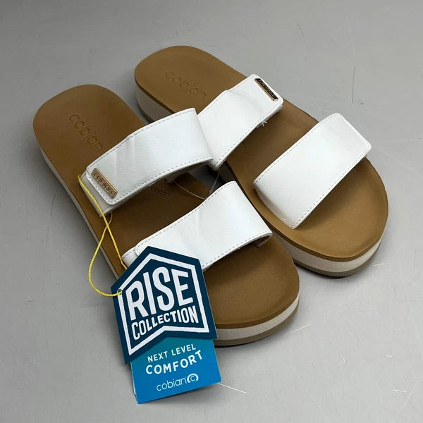 COBIAN Dana Rise Elevated Flatform Style Slide Women's Sz 8 White DNA24-100-08