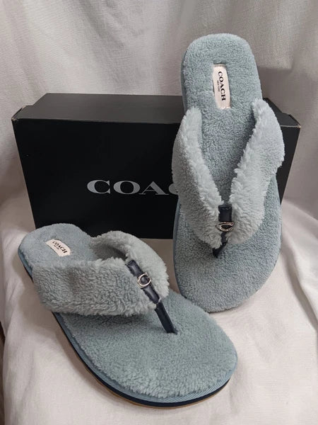 Coach Hampton Flip Flops Sandals 10 B Lt. Blue
