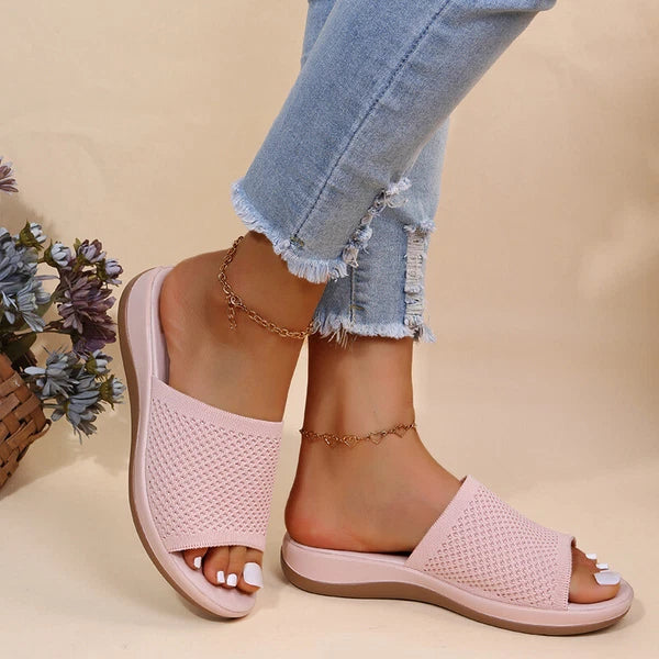 Womens Flats Ladies Slip On Fashion Slides Mules Sliders Summer Beach Sandals Sz