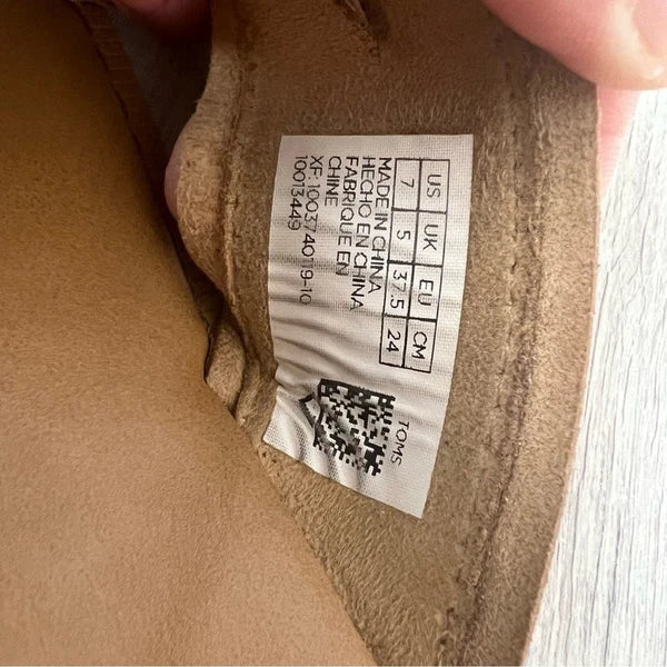 TOMS Val Slide Sandal Flip Flop style Size 7 Coral Pink & Tan