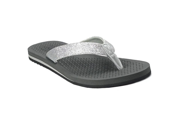 New Womens Double-Strap Braided Beach Sandal UltraSoft Glitter Fashion Flip Flop