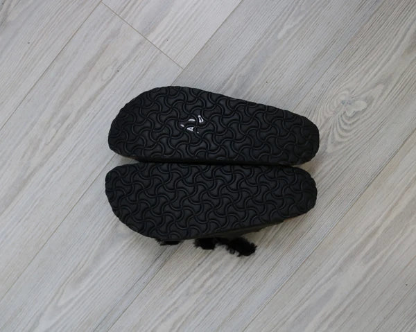 Birkenstock Florida Triple Strap Black Sandals Fur Lined EU 41 US W 10 US M 8.5