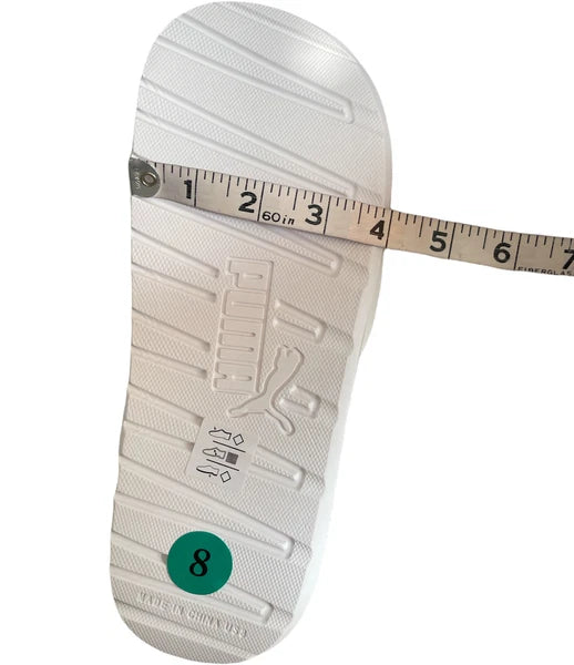 Women’s Slides Size 8 PUMA Cool Cat Style: 371013 13 White Knockout/Pink