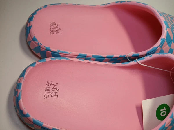 EVA Style Sandals Size 10 Pink/blue Wild Fable NWT Slip-on Open Toe Confortable