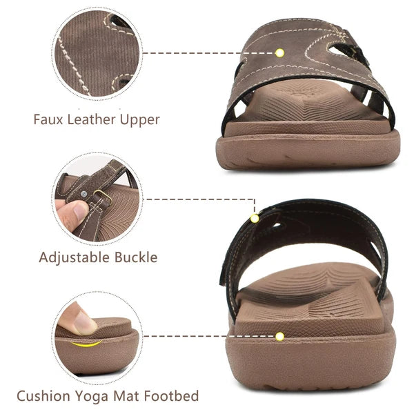 KuaiLu Womens Fashion Orthotic Slides Ladies Lightweight Athletic Yoga Mat Wa...
