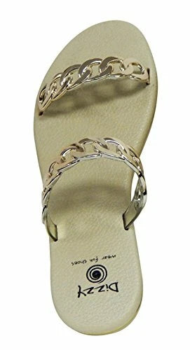 Beaute Fashion Dizzy Chain Women's Comfort Flip Flop Slide Sandals