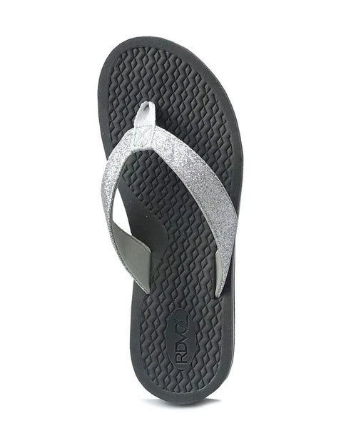 New Womens Double-Strap Braided Beach Sandal UltraSoft Glitter Fashion Flip Flop