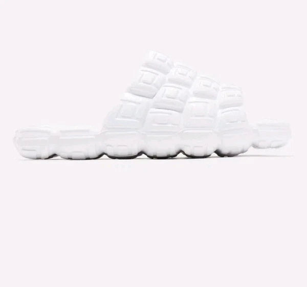Womens FashionNova Honest Opinion Casual Slides White Sandals New