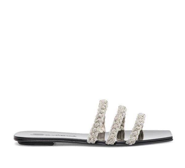 $650 Santoni Foster Slide Crystals Sandals Mules Flats 39.5 US 9.5 NEW