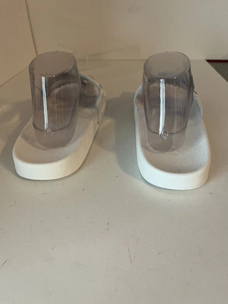 Bebe Women’s White Slide Fashion Sandals Flats Size 10, Glitter. NWOT. Fast Ship