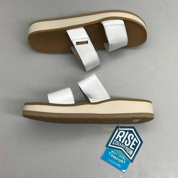 COBIAN Dana Rise Elevated Flatform Style Slide Women's Sz 8 White DNA24-100-08