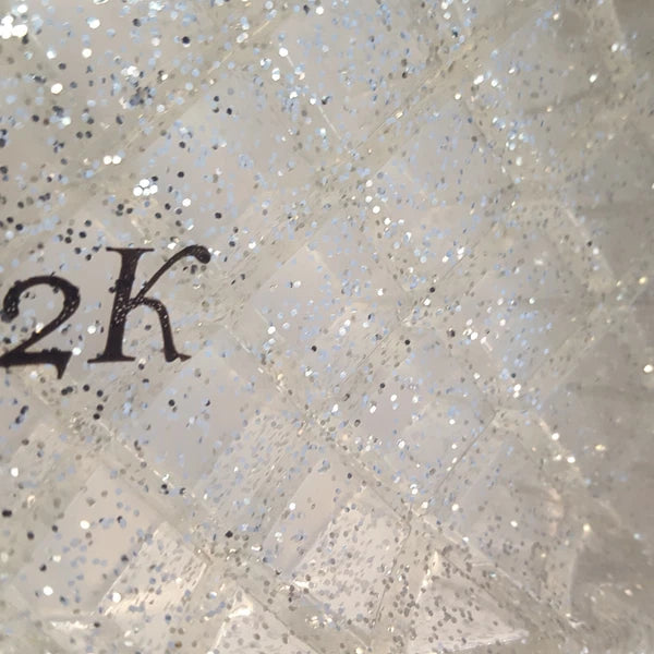 H2K CANDY Silver Color Glitter Beads Fashion Slides Flip Flops Sandals Bling