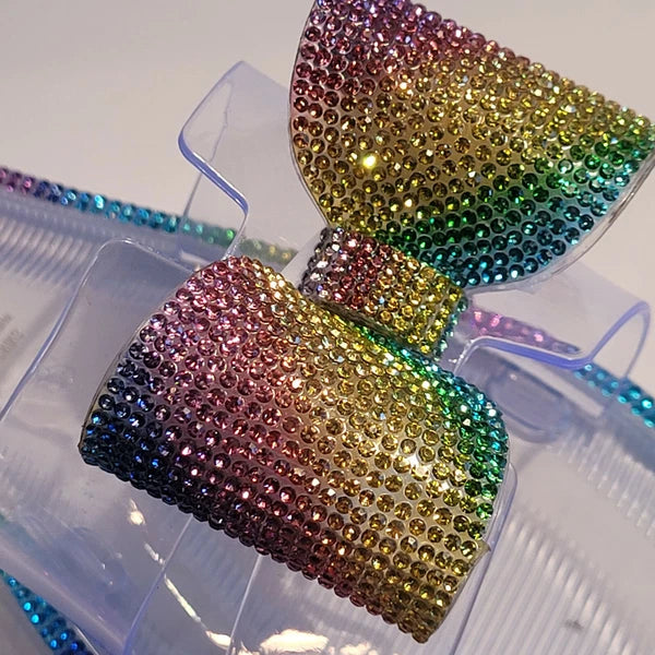 H2K Lucia Rainbow Fashion Jelly Slides Flip Flops Bow Sandals Bling Open Toe New