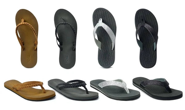 New Womens Double-Strap Braided Beach Sandal UltraSoft Glitter Fashion Flip Flop