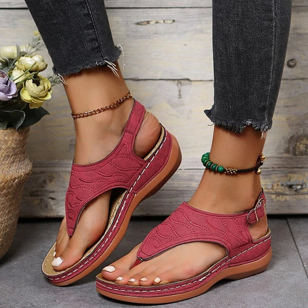 2022 New Rome Fashion Women Slides Comfort Slippers Orthopedic Low-Wedge Sandals