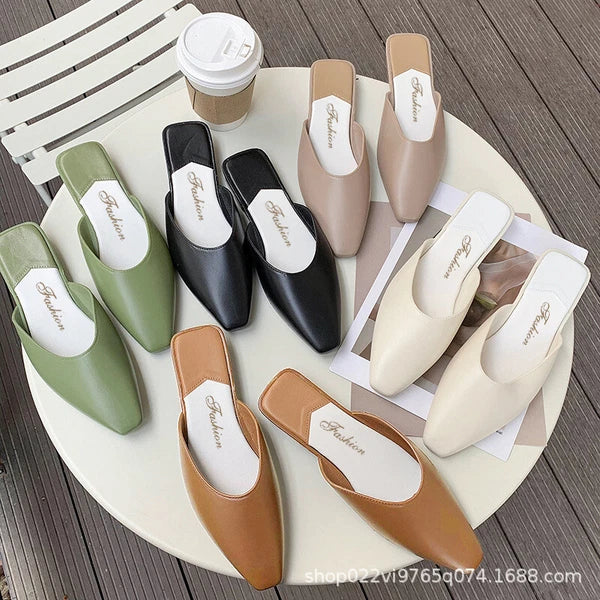 Women's Slide Mules Sandals Shoes Flats 1" Heel Sizes 36-40 New