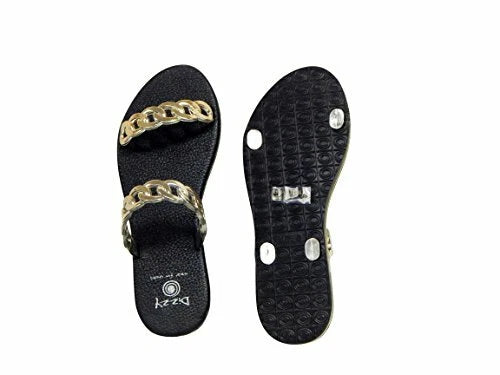 Beaute Fashion Dizzy Chain Women's Comfort Flip Flop Slide Sandals